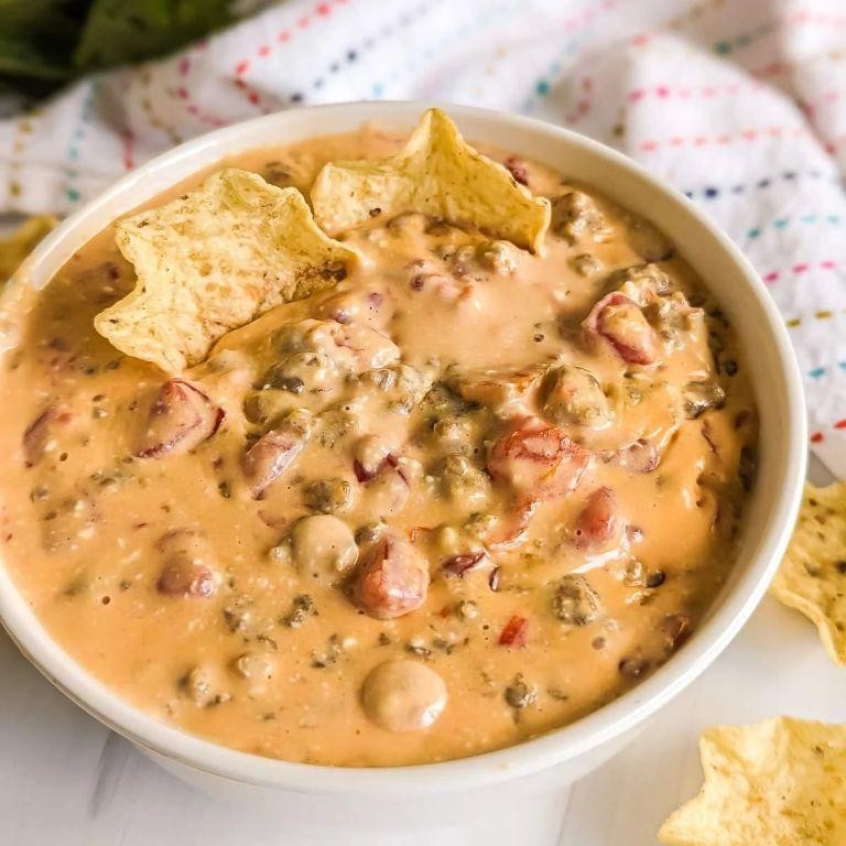Slow Cooker Sausage Rotel Dip