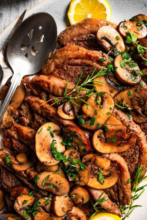 Slow-Cooked Coulotte Steak with Mushroom Gravy