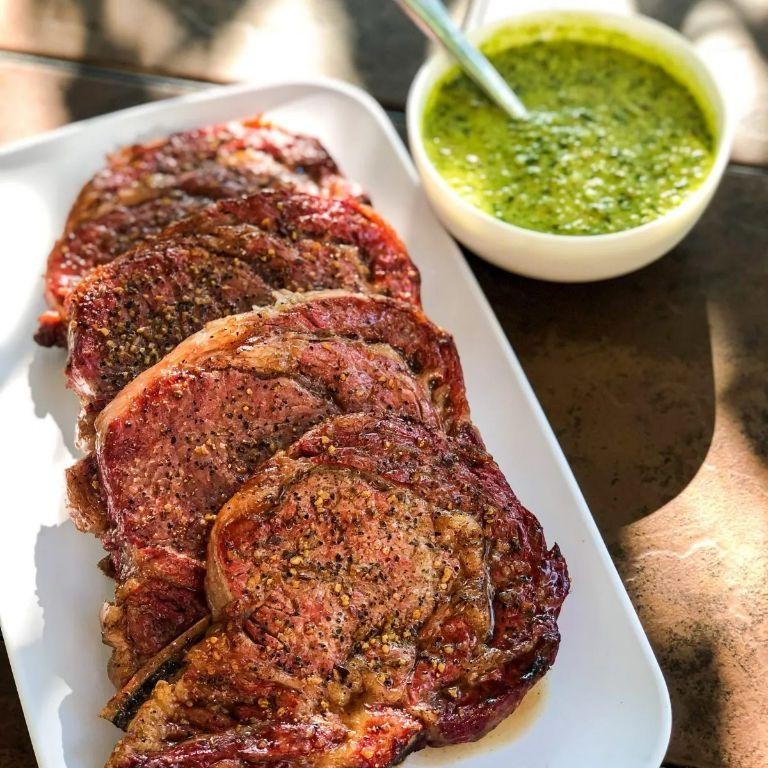 Smoked Ribeye Steak with Chimichurri