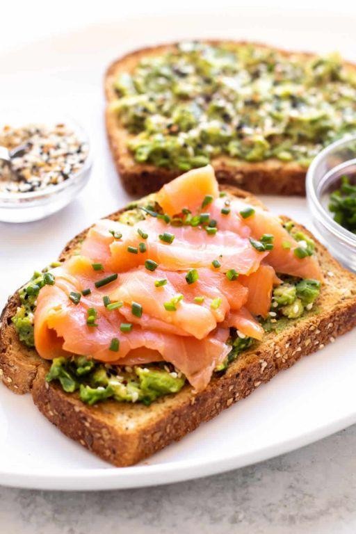 Smoked Salmon and Avocado on Whole Grain Bread