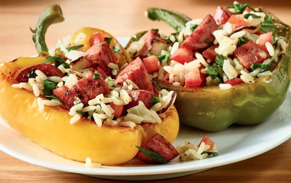 Smoked Sausage and Cheese Stuffed Peppers