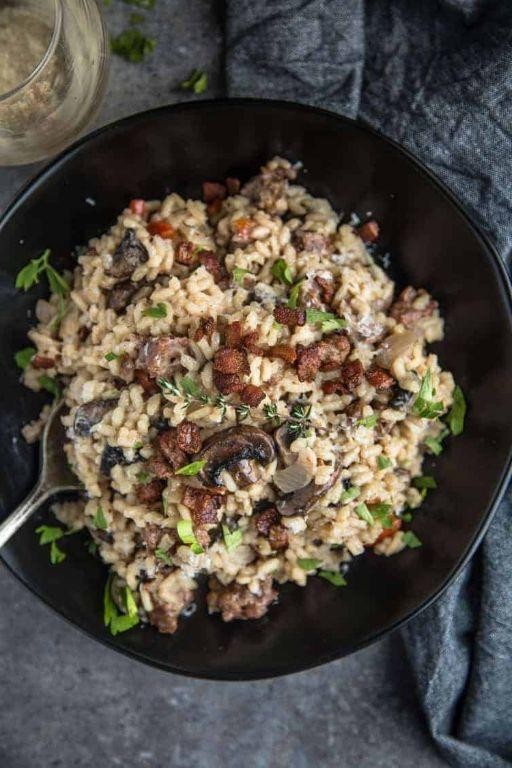 Smoked Sausage and Mushroom Risotto