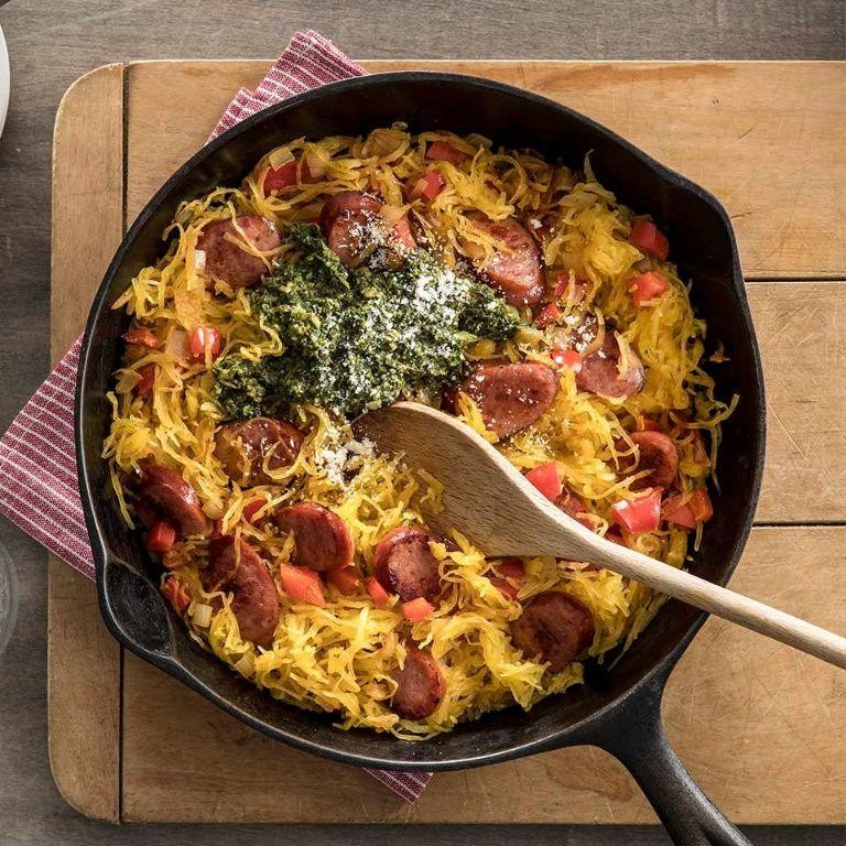 Smoked Spaghetti Squash with Pesto