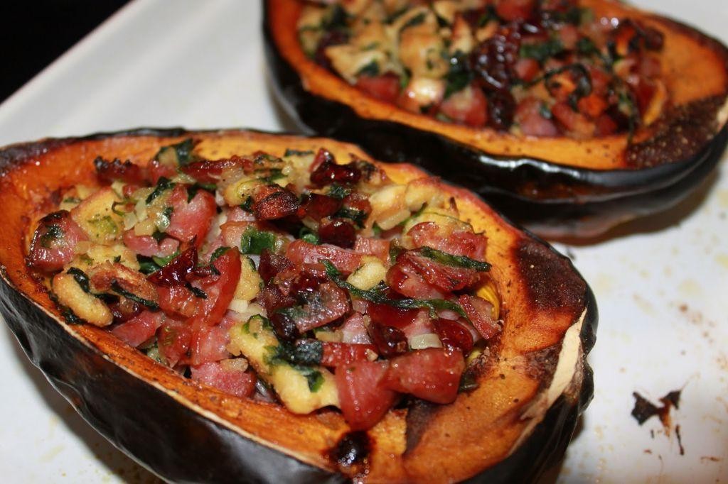 Smoked Stuffed Acorn Squash