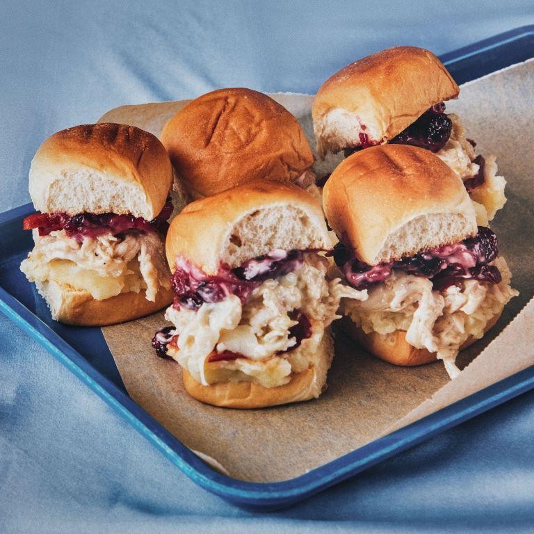 Smoked Turkey Sliders with Cranberry Mayo