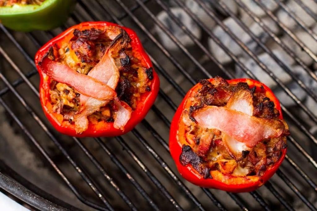 Smoked Weber Stuffed Bell Peppers