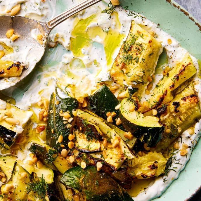 Smoked Zucchini with Herbed Cheese