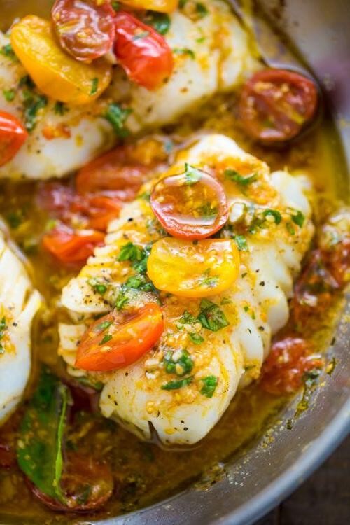 Snook Fillets with Tomato Basil Sauce