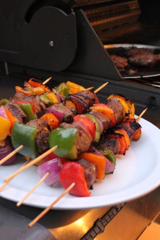 Snook Kebabs with Bell Peppers and Onions
