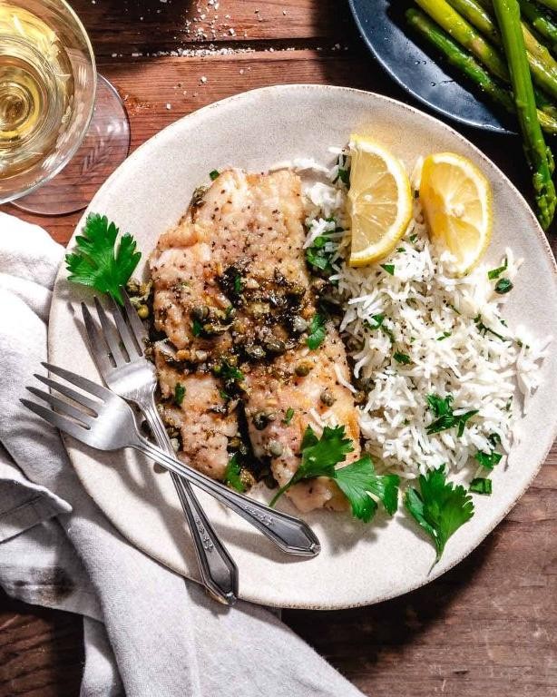 Snook Piccata with Capers and White Wine