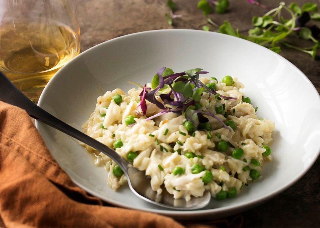 Soft Shell Crab Risotto with Parmesan and Chives