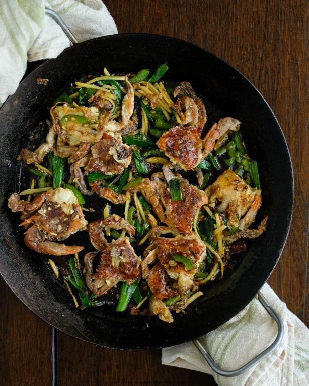 Soft Shell Crab Stir-Fry with Ginger and Scallions