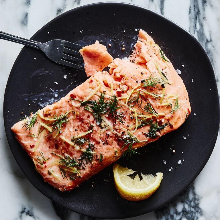 Sous Vide Salmon with Lemon Butter Sauce