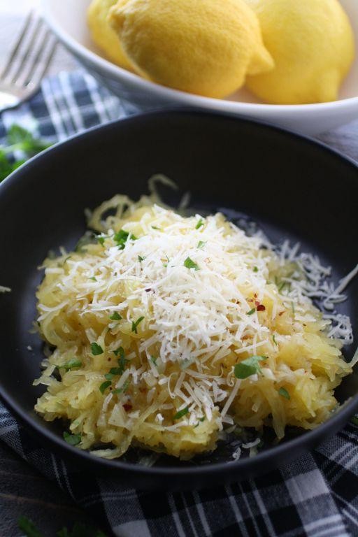 Spaghetti Squash with Garlic Butter Sauce