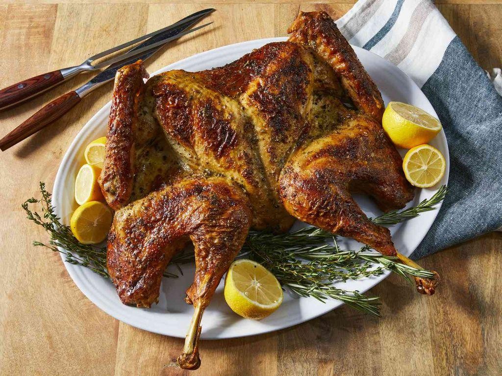 Spatchcocked Turkey with Herb Butter