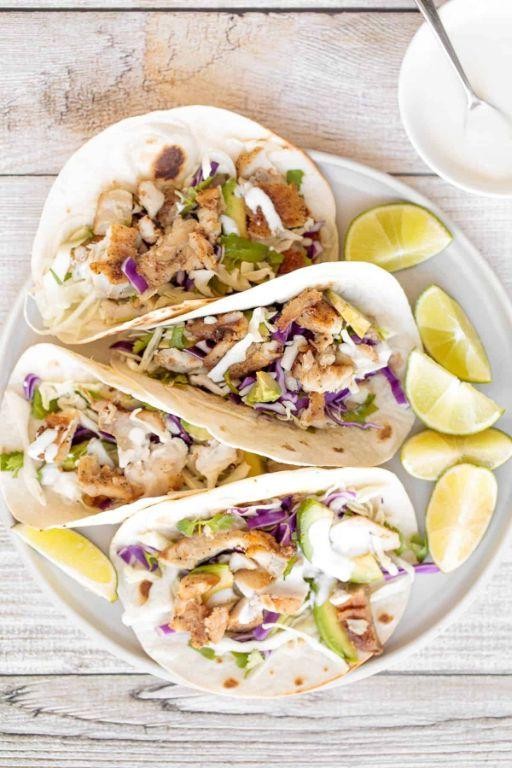 Speedy Fish Tacos with Lime Crema