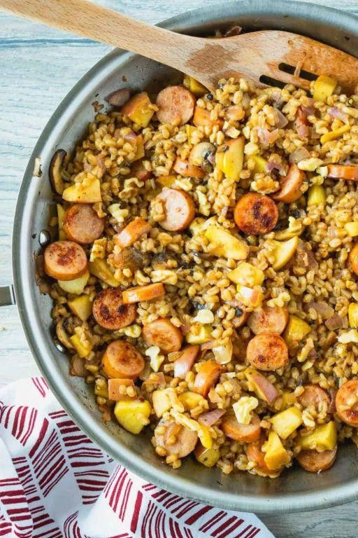 Spiced Apple and Chicken Sausage Skillet