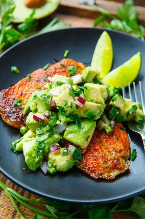 Spicy Cajun Crusted Salmon with Avocado Salsa