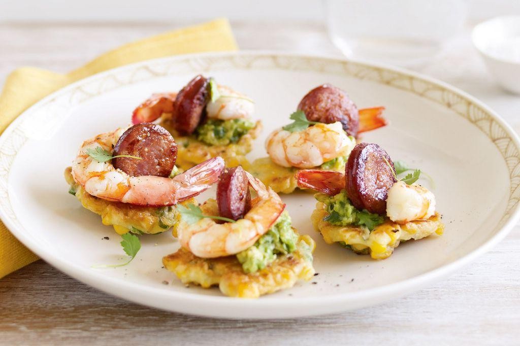 Spicy Chorizo-Stuffed Corn Cakes