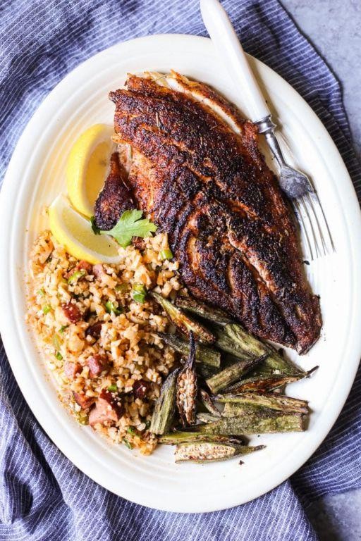 Spicy Cuban oregano blackened snapper