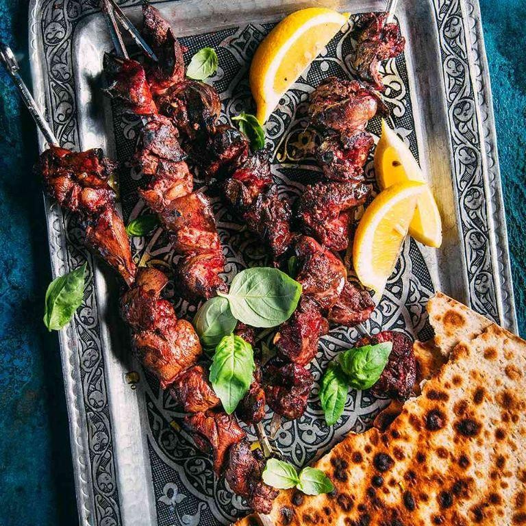 Spicy Grilled Lamb Liver Kebabs