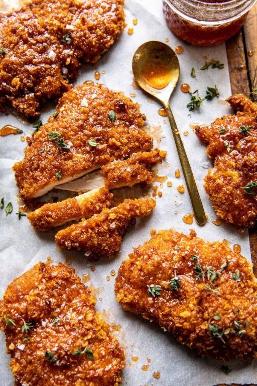 Spicy Honey Glazed Crispy Chicken Breast