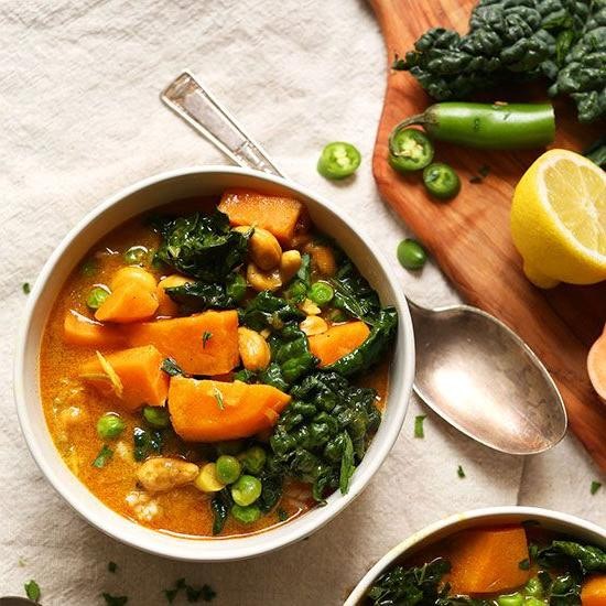Spicy Kale and Sweet Potato Curry