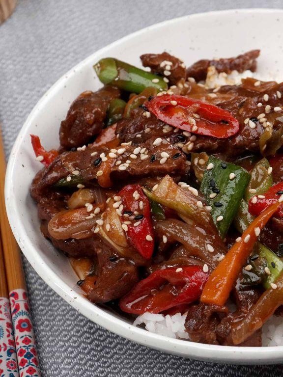 Spicy Korean Beef and Gnocchi Stir-Fry