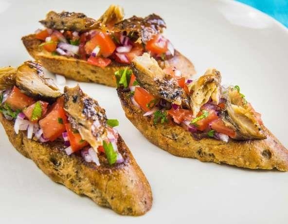 Spicy Mackerel Bruschetta
