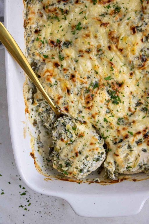 Spinach Artichoke Chicken Casserole