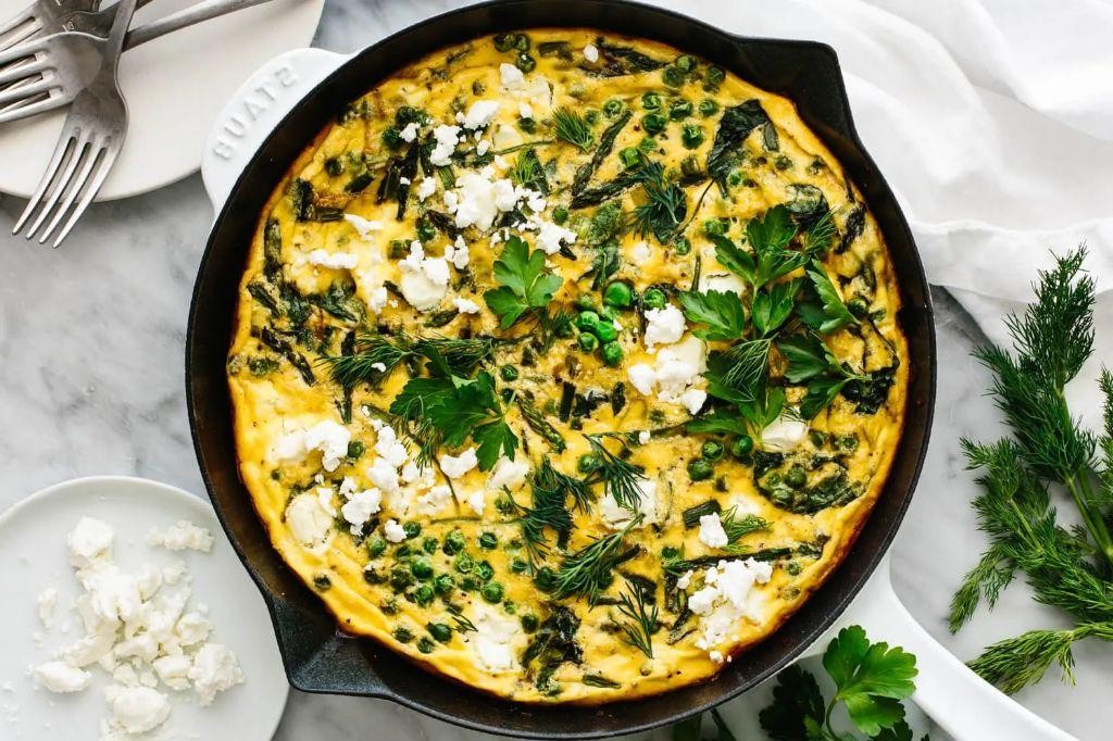 Spring Vegetable Frittata with Asparagus and Peas