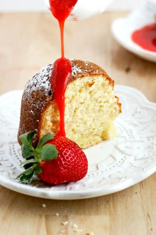 Strawberry Coulis Bundt Cake Glaze