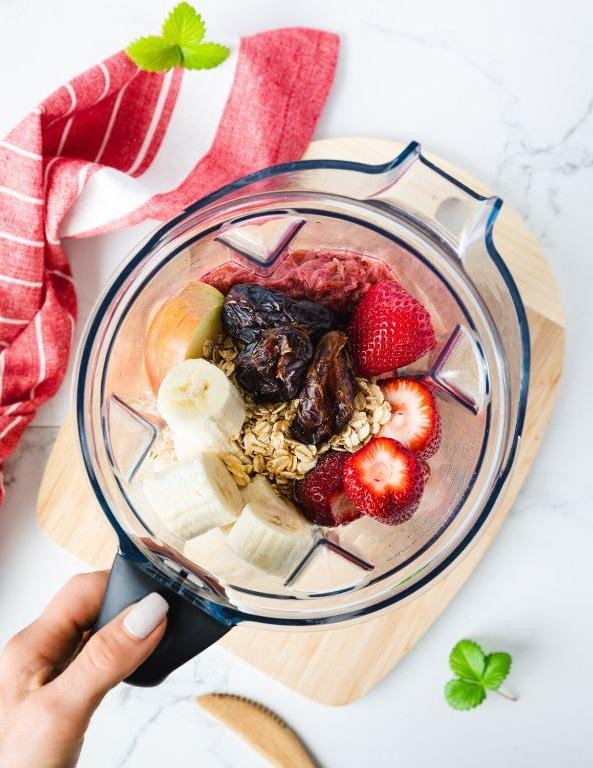 Strawberry Rhubarb Vegan Smoothie Bowl
