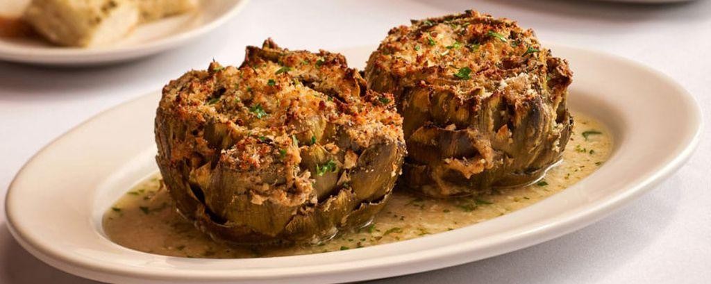 Stuffed Whole Artichokes with Breadcrumbs and Parmesan
