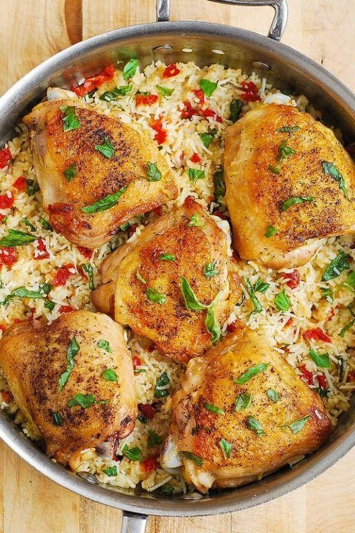 Sun-Dried Tomato Chicken and Rice Skillet