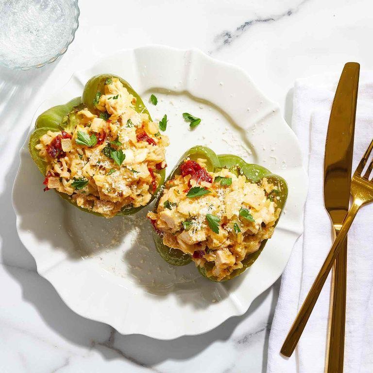 Sun-Dried Tomato and Chicken Stuffed Peppers