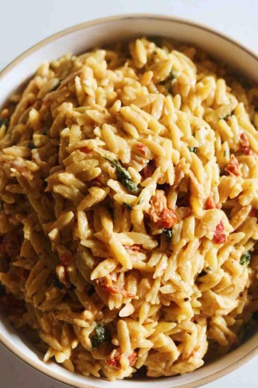 Sun-Dried Tomato and Parmesan Cheesy Orzo