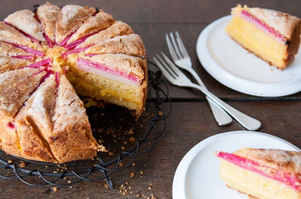 Swedish Rhubarb Custard Cake