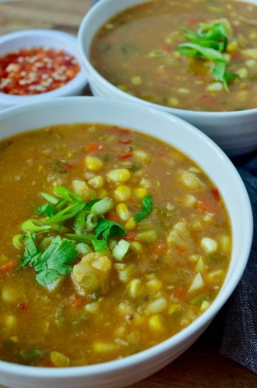 Sweet Corn Soup with a Spicy Kick