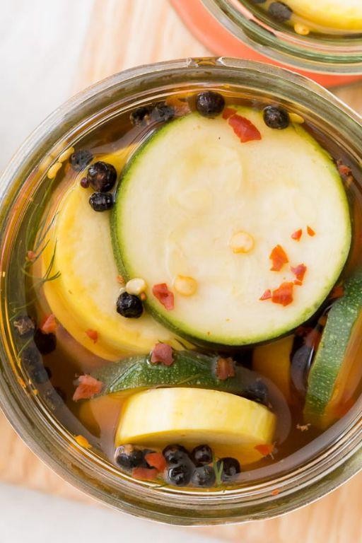 Sweet and Sour Pickled Zucchini and Yellow Squash
