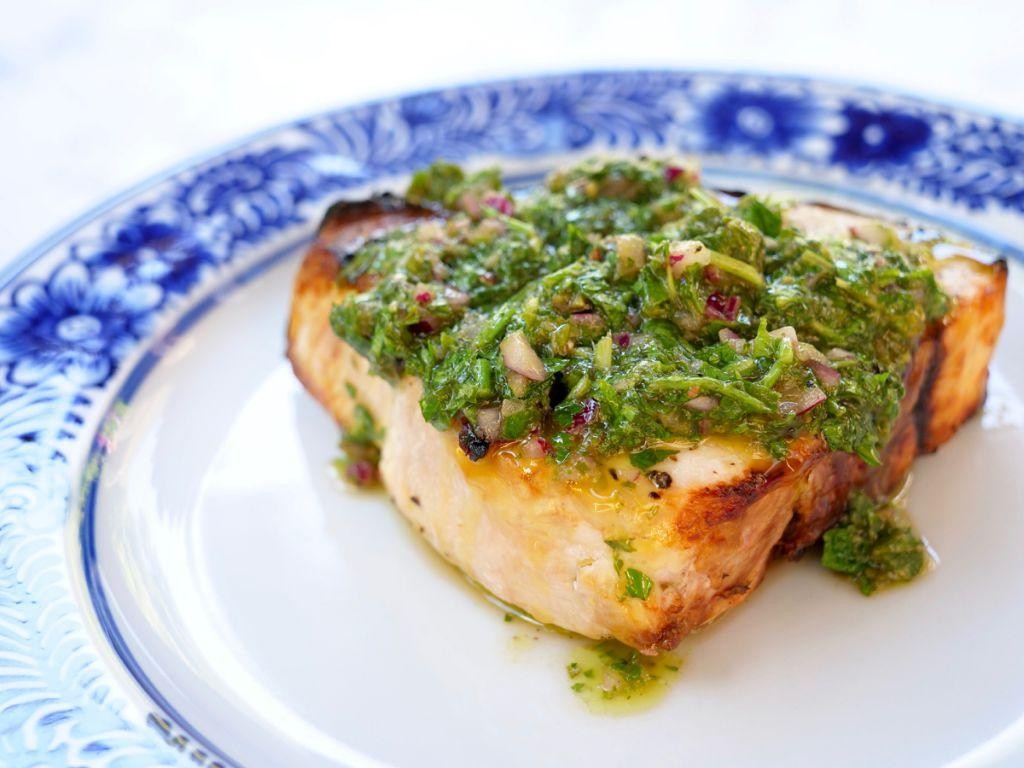 Swordfish Steaks with Chimichurri Sauce