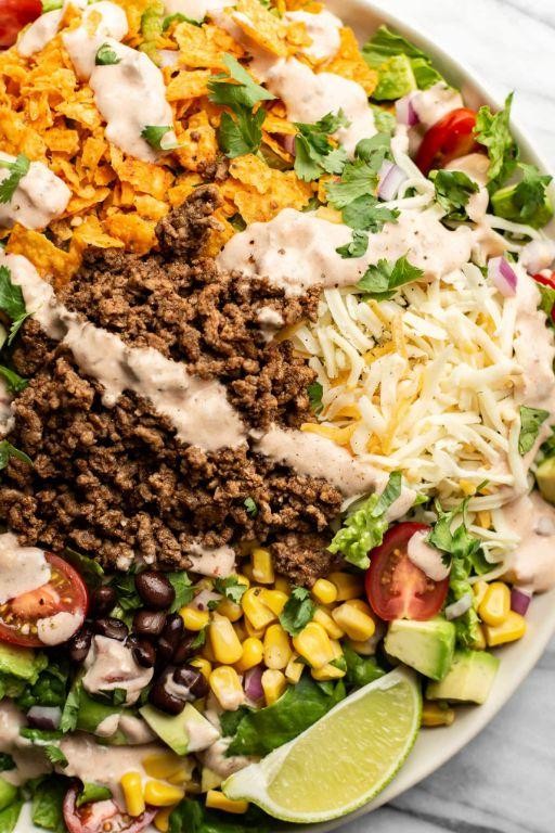 Taco Salad with Spicy Ground Beef