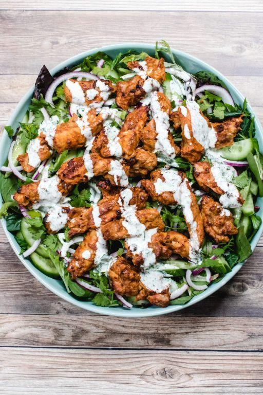 Tandoori Chicken Salad with Cucumber and Yogurt