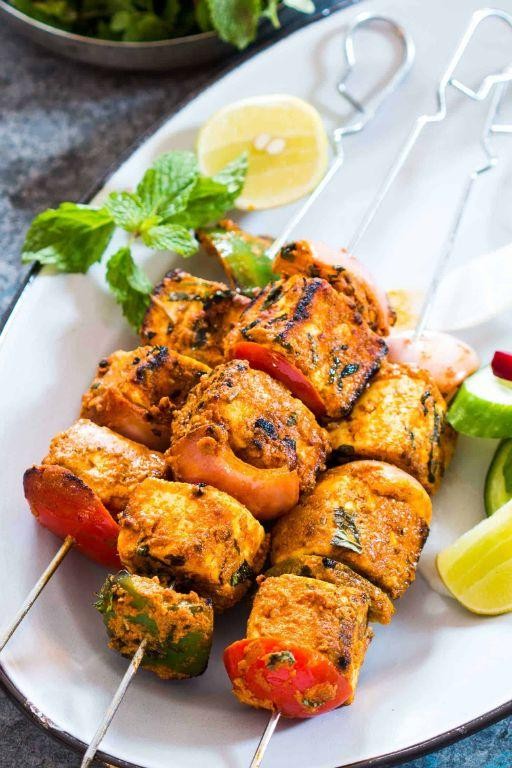 Tandoori Chicken and Paneer Skewers