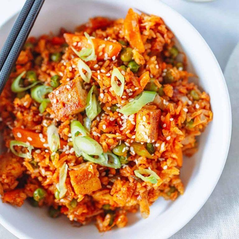 Tatsoi and Kimchi Fried Rice