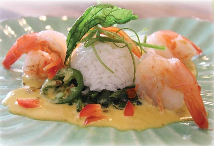 Tatsoi and Shrimp Coconut Curry