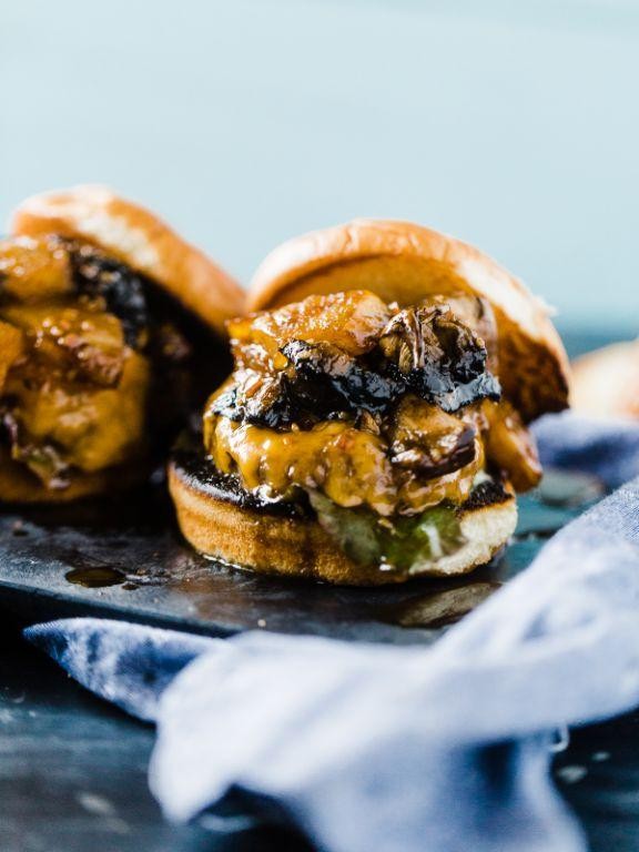 Teriyaki Mushroom Burger with Pineapple
