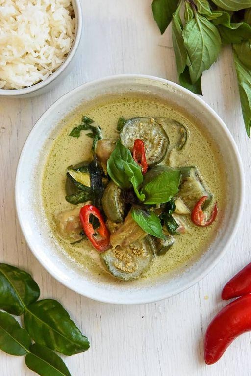Thai Green Curry Chicken with Eggplant