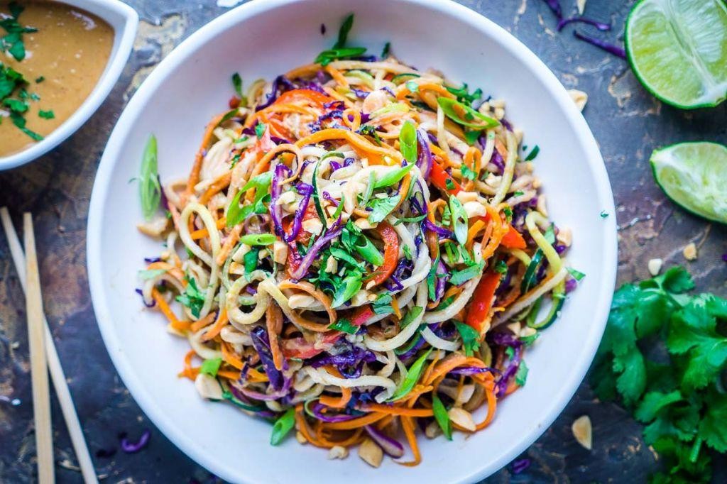 Thai Peanut Zucchini Noodle Salad