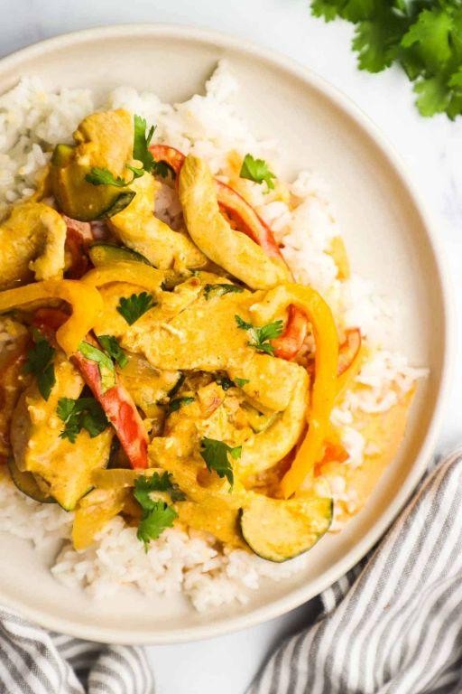 Thai Red Curry Chicken with Bell Peppers